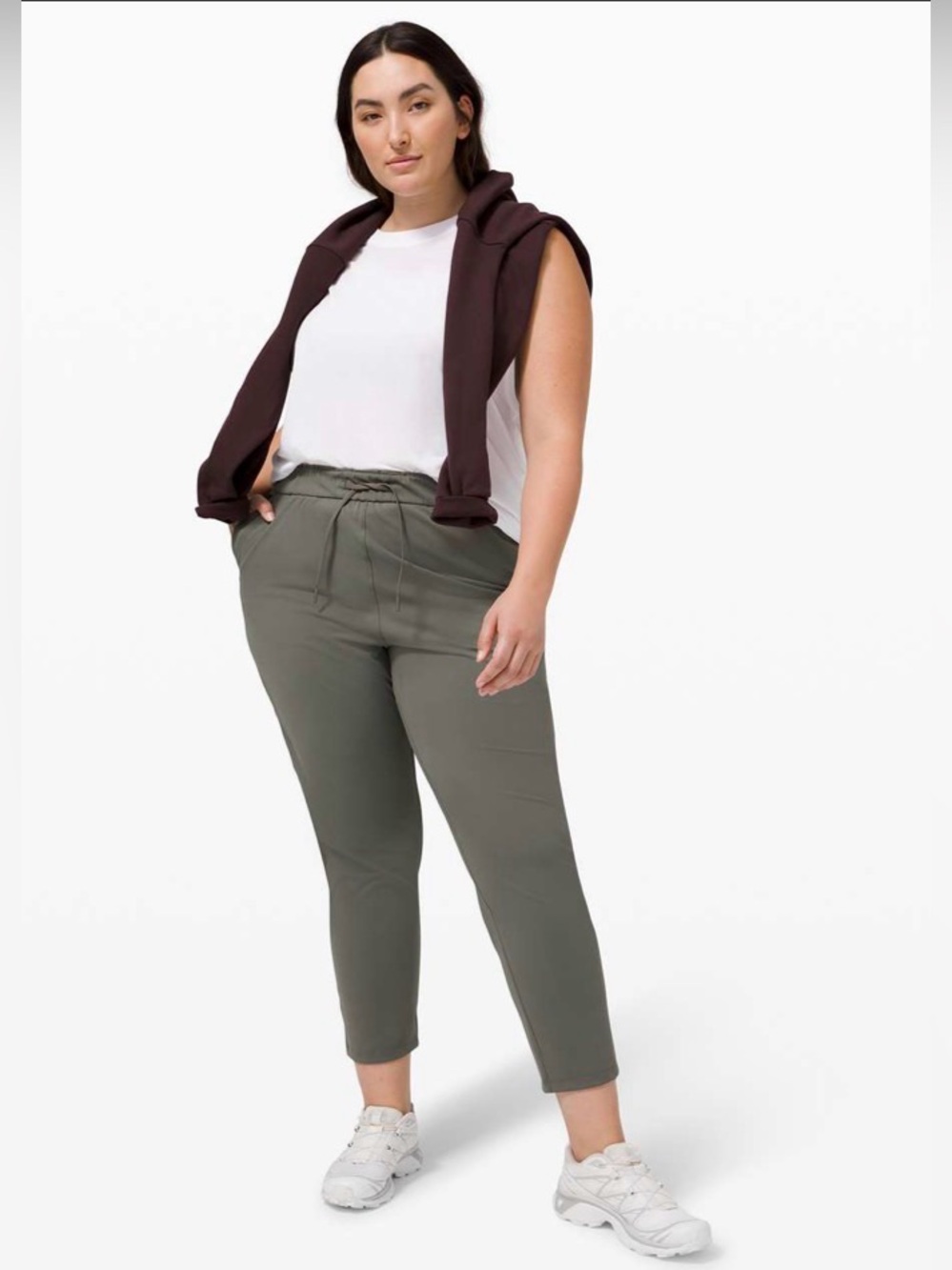 Lululemon Keep Moving Pant 7/8 High-Rise Grey Sage Green Size 12 Luxtreme Work